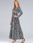 Modest Dress with Round Neck and Long Sleeves for Muslim Women